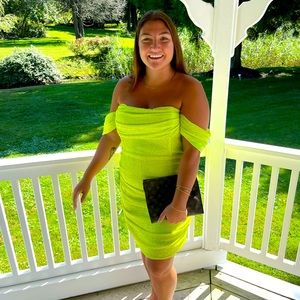 Lime green sequin dress